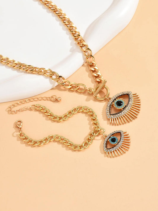 Evil Eye Necklace & Bracelet