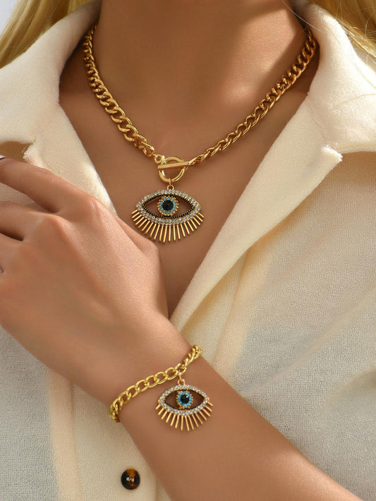 Evil Eye Necklace & Bracelet