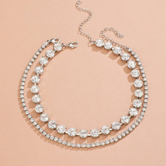 2Pc Rhinstone Neckpiece