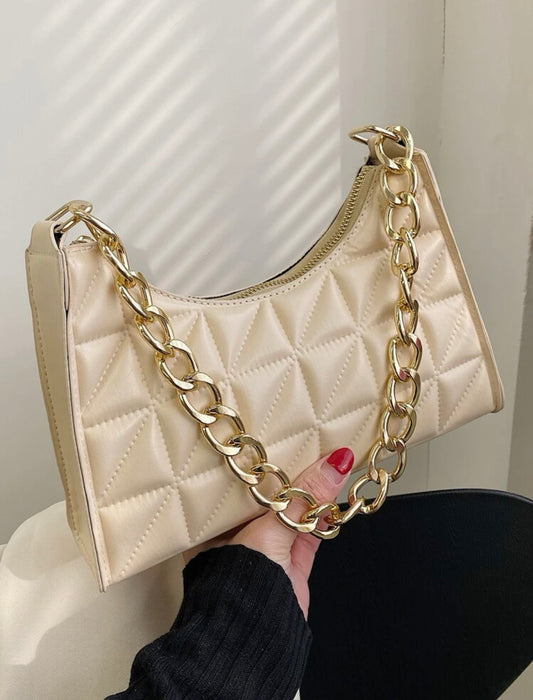 Solid Pattern Shoulder Bag