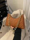 Solid Pattern Shoulder Bag
