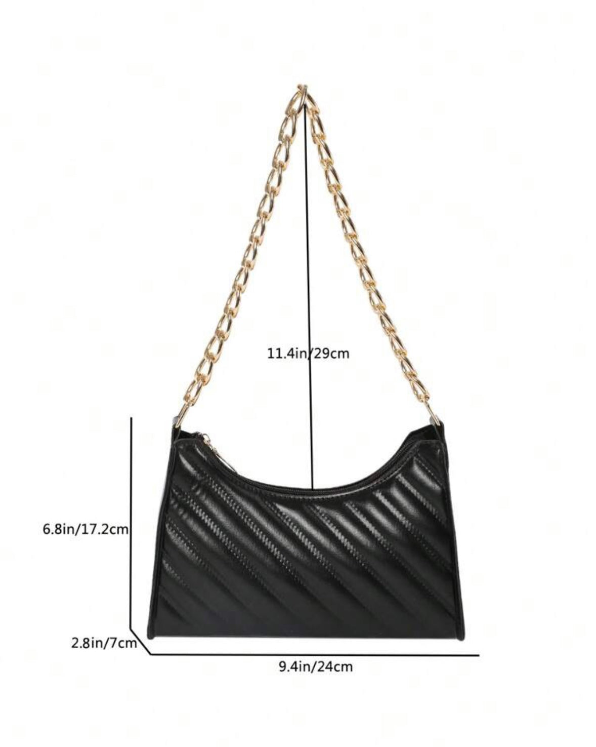 Solid Pattern Shoulder Bag
