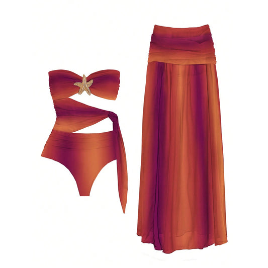 European Hollow out Bikini with Hollow pants