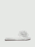 Silver Suede Flats