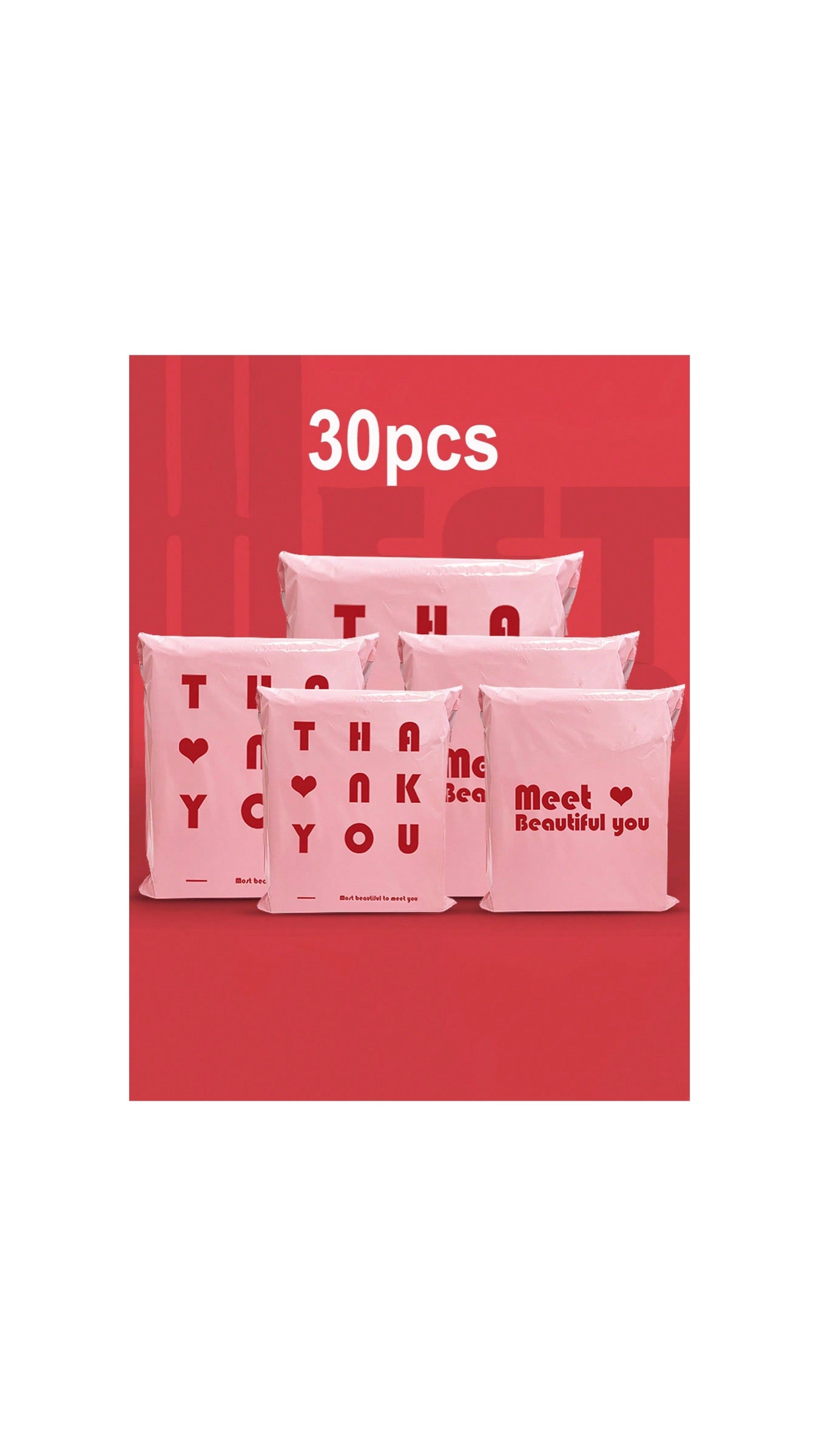 30Pcs Pink Seal Bags