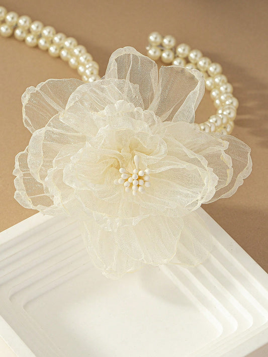 Beaded Faux Floral Choker