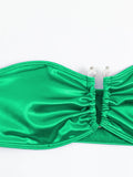 Satin Bandeau Bikini Set