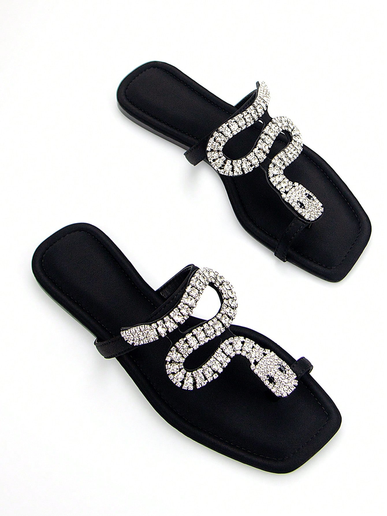 3D Crystal Snake Mule Sandals