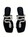 3D Crystal Snake Mule Sandals