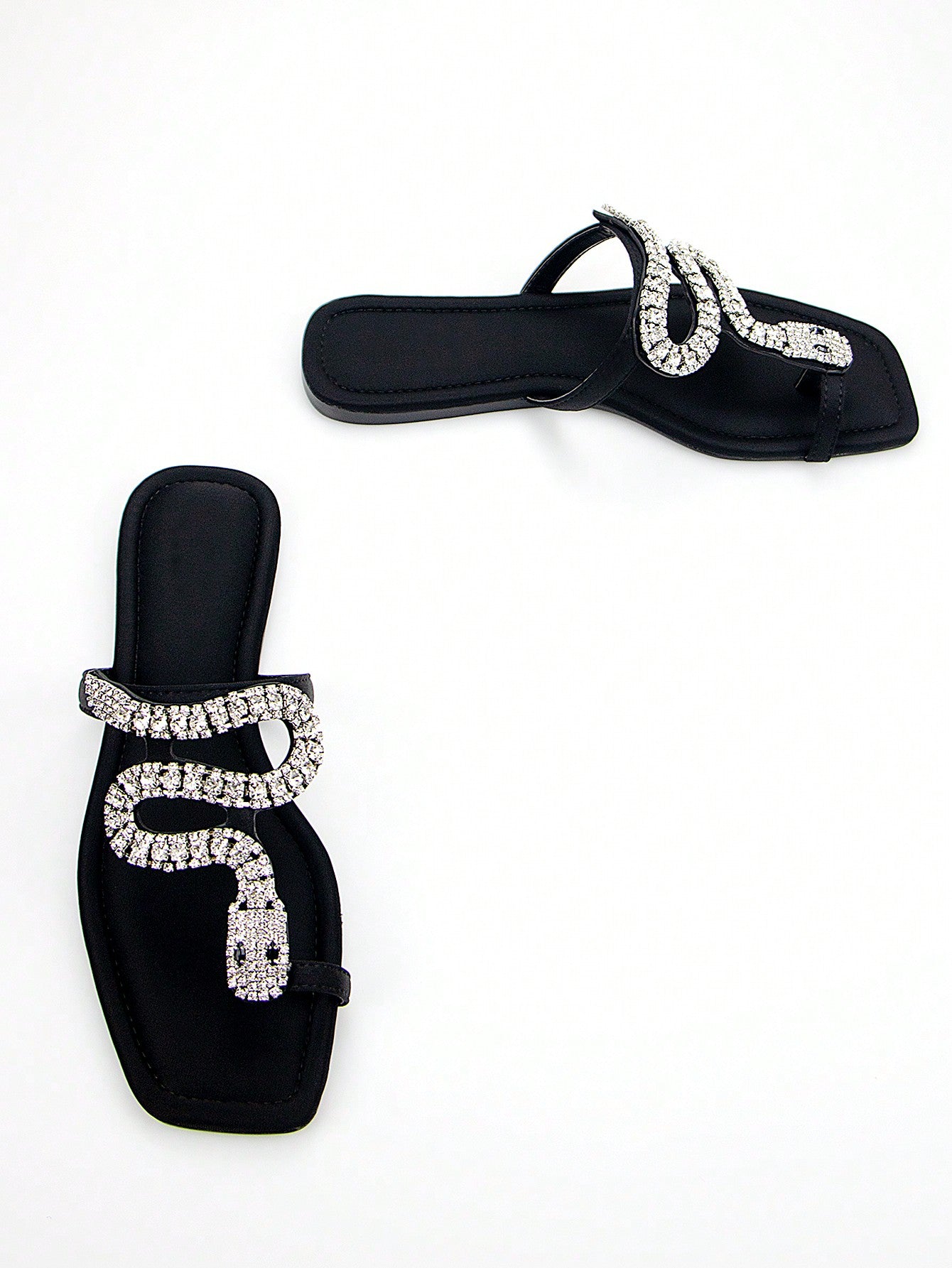 3D Crystal Snake Mule Sandals